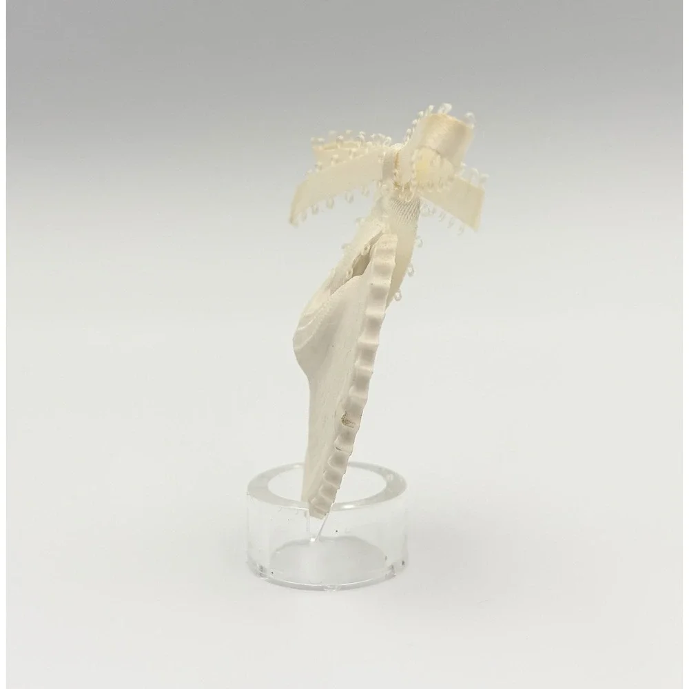 Margaret Furlong Bisque Porcelain Heart Seashell Ornament Oh Sweetest Heart 1986